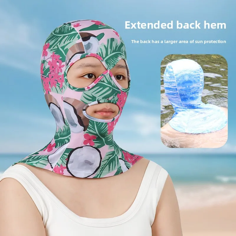 Summer Sun Protection Swimming Mask Men Women Beach Face Kini UV Protection Swimming Hood Diving Cap Breathable Outdoor Pool