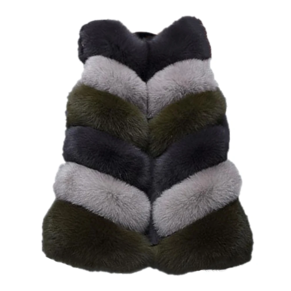 Lisa Colly Women's Faux Fur Vest Coat Jacket Winter Overcoat Outwear Warm Fur Vest for Cold Weather