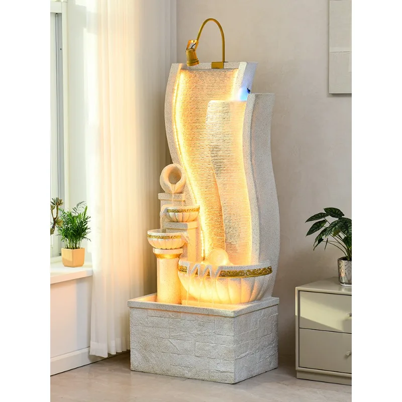 

European-style flowing water fountain fortune ornaments, living room, balcony, entrance, company clubhouse,