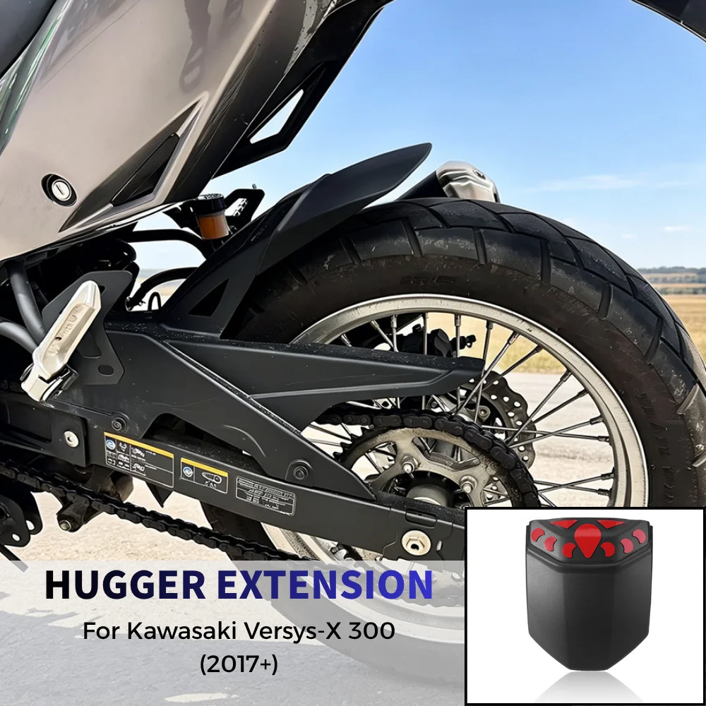 For Kawasaki Versys-X 300 X300 2017-2026 Motorcycle Accessories Rear Mudguard Extension Extenda Fender Splash Guard Tire Hugger