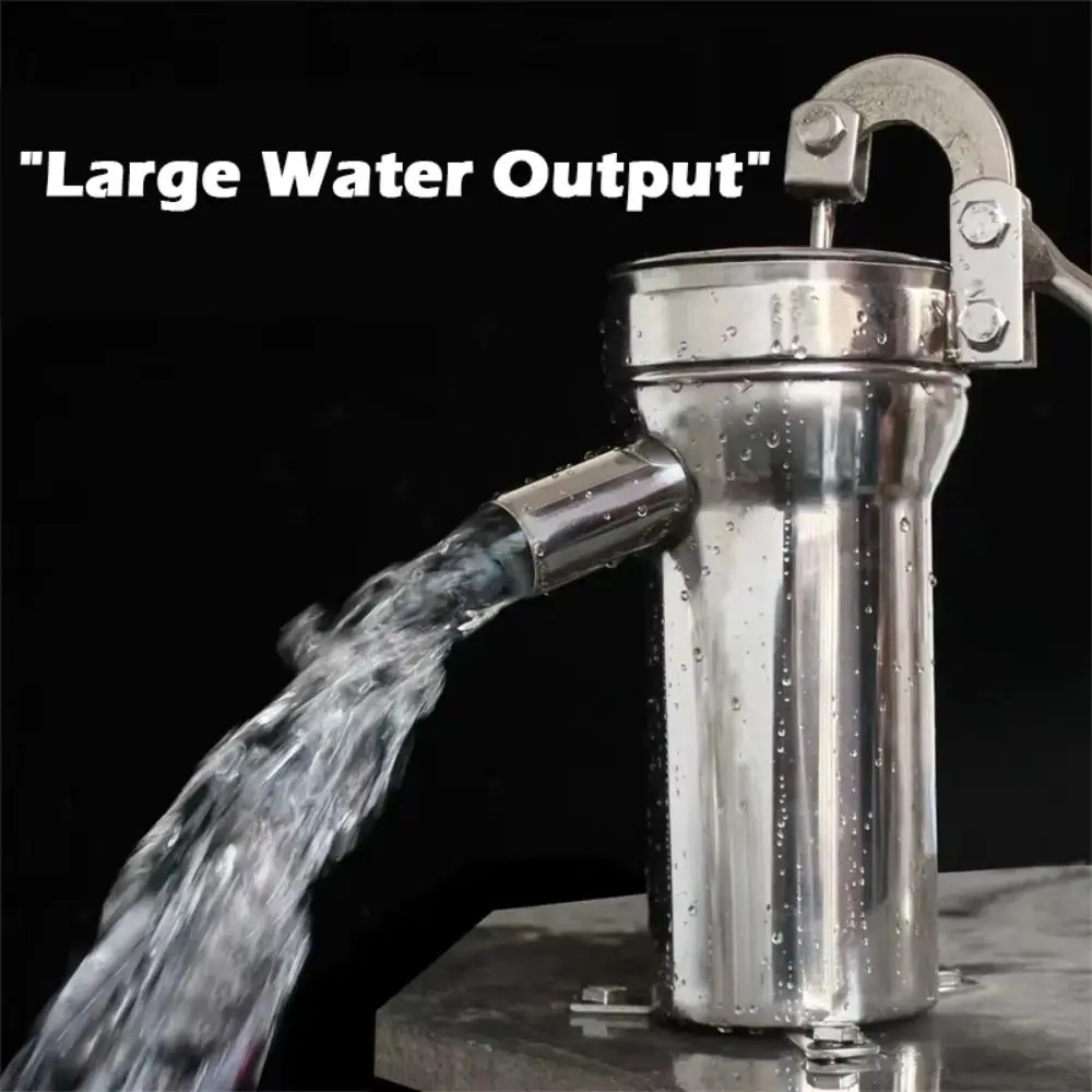 Stainless Steel Manual Well Pump Heavy Duty Ergonomic Handle Hand Shake Water Pump Durable Efficient Pitcher Pump Courtyard