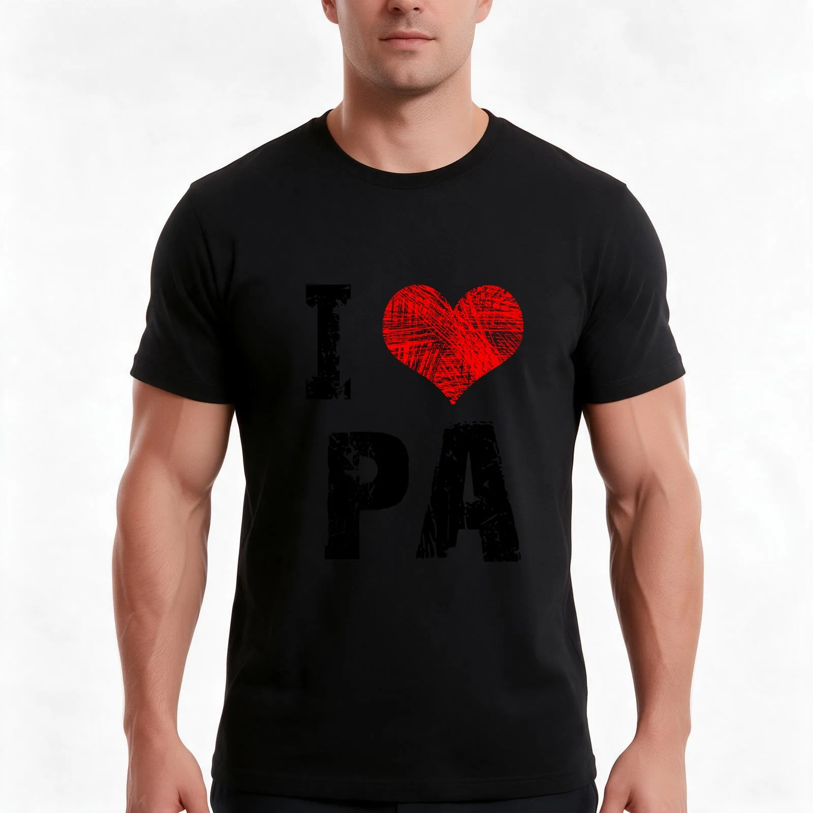 I Love Pa T-Shirt, Summer Casual Cotton Tee, Oversized Streetwear Tops, Vintage Graphic Print, Loose Fit Short Sleeve