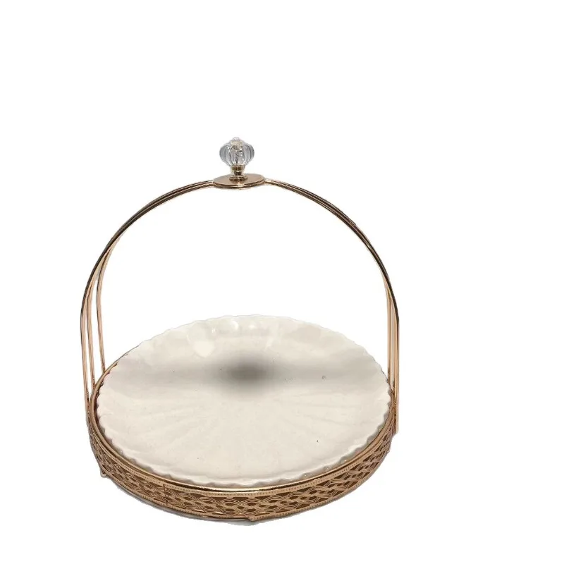 

Birdcage double-layer display stand three-layer fruit plate wrought iron dessert cake ornament afternoon coffee break snack rack