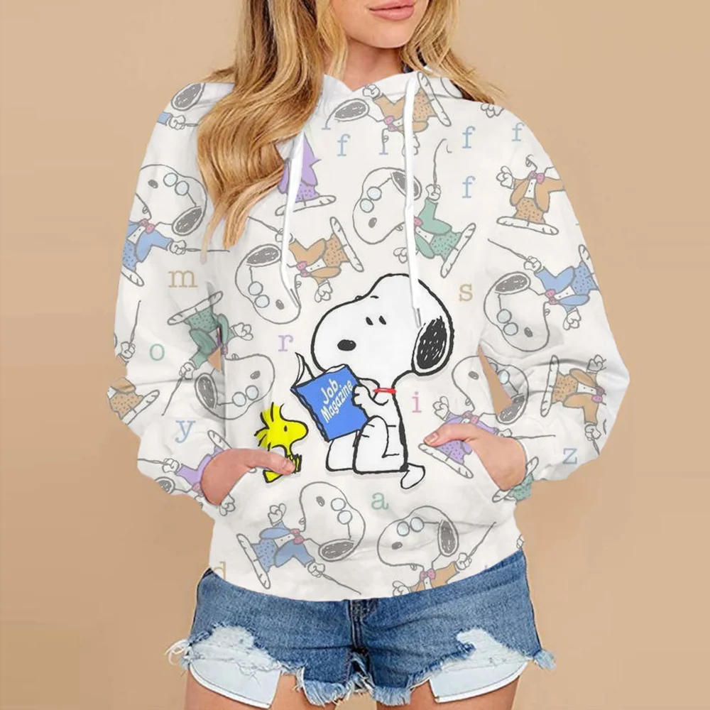 2024 Autumn Snoopy Family Women\'s Hoodie Kawaii Spring and Autumn Cartoon Printed Casual Sweatshirt Street Hoodie Y2k Women\'s