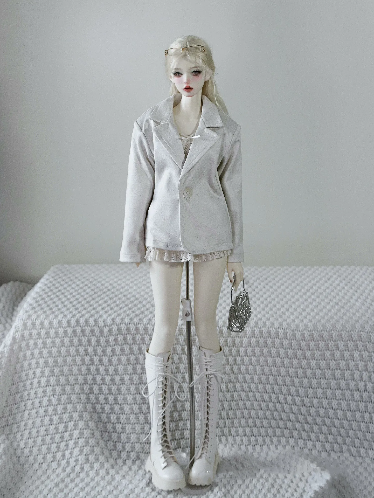 

Модная кукольная одежда 1/3 1/4 BJD, костюм с широкими плечами, куртка, кружевной топ, платье для торта, комплект