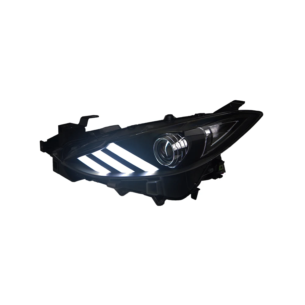 

Передние фары для квадроциклов и UTV, для Mazda 3 Axela 2014-2016, комплект фар в стиле Mustang с LED-проектором, аксессуары для автомобиля