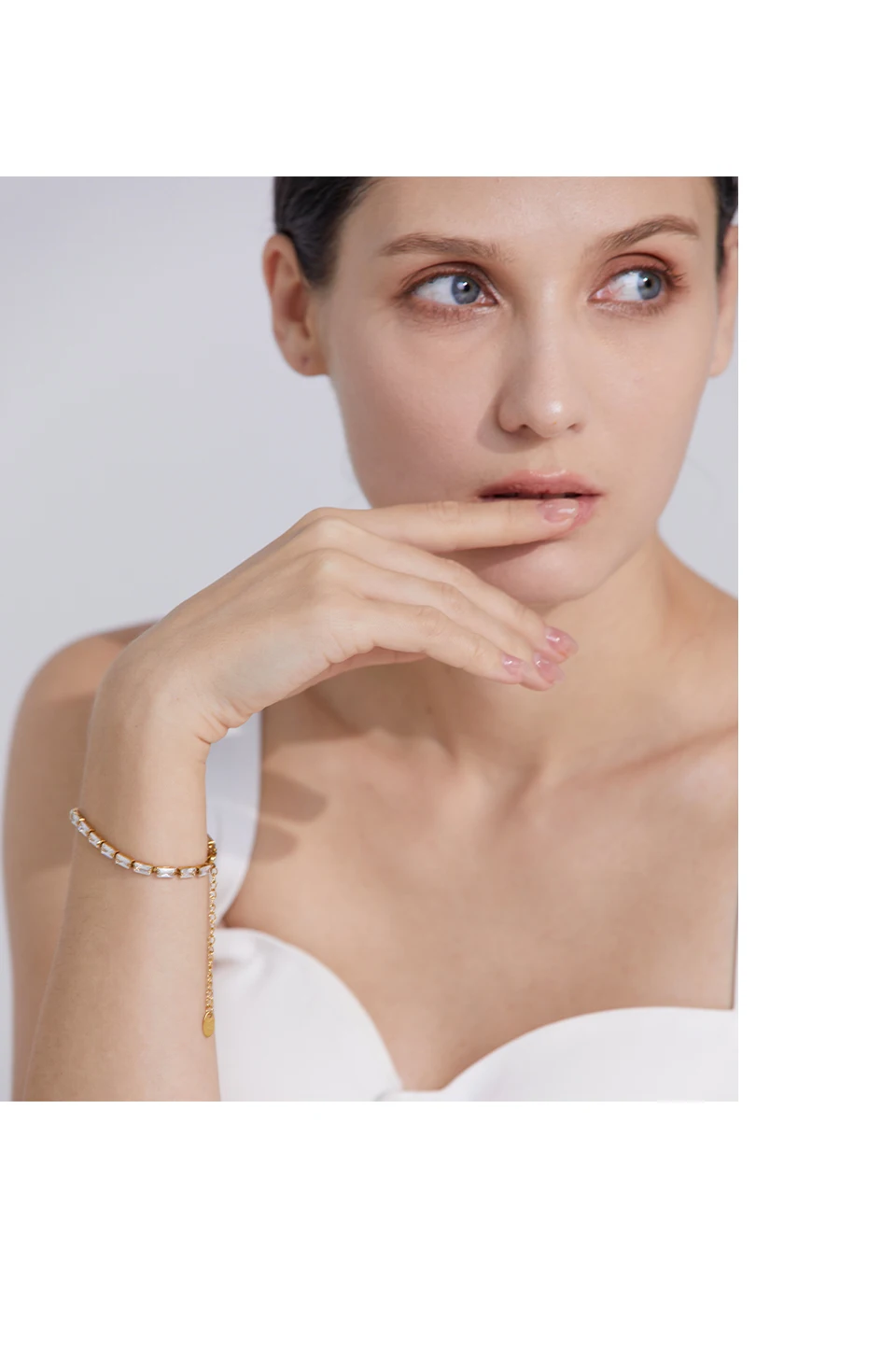 Yhpup Wasserdicht Mode Weiß Grün Zirkonia Edelstahl Wunderschöne Halskette Armband Elegante Charme Schmuck Sets Frauen – Detail 5