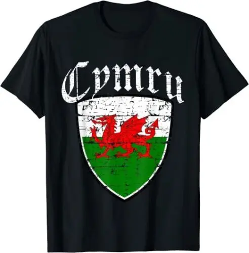 Welsh Flag Cymru Design Great Gift Idea Premium Tee T-Shirt S-5XL