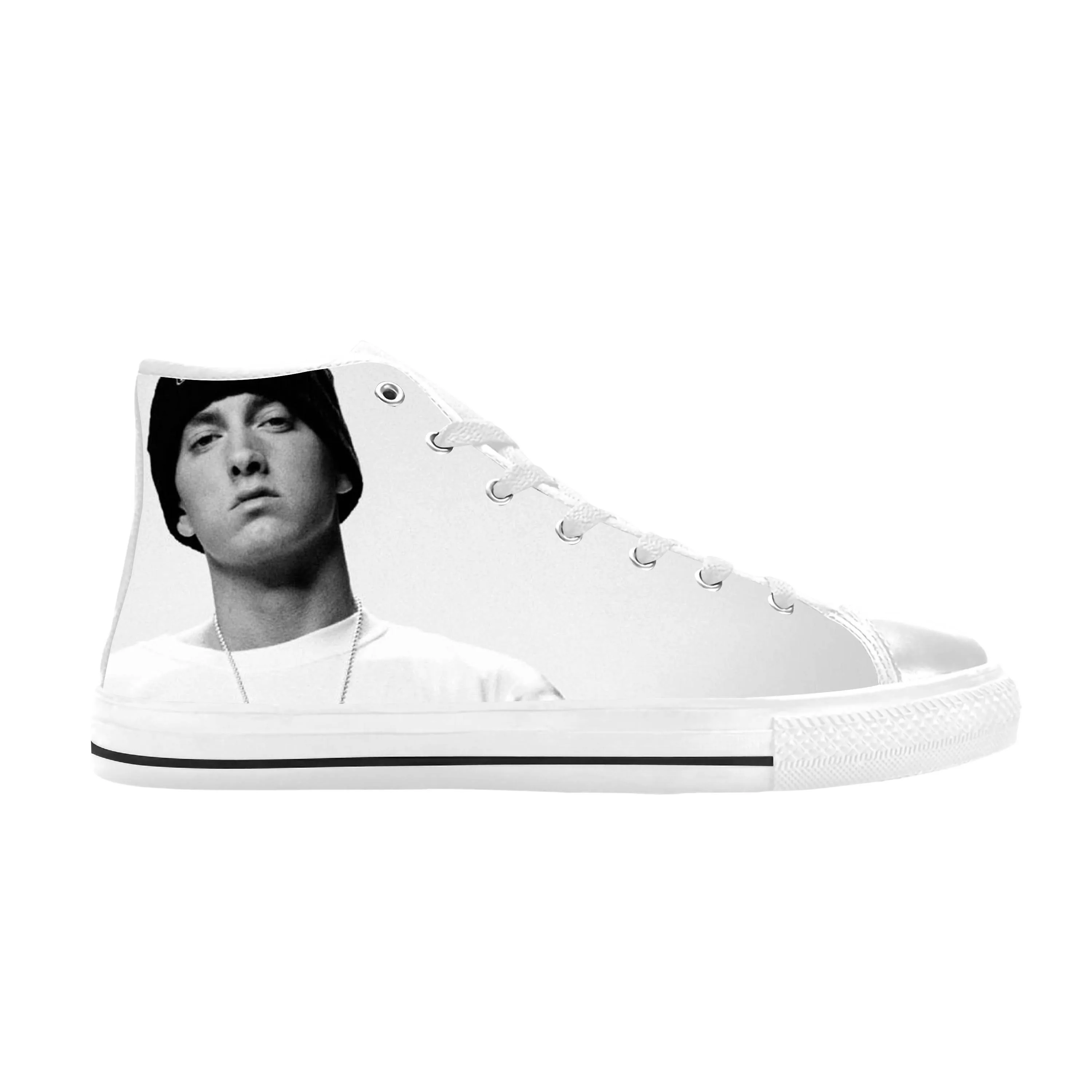 Hip Hop Rapper Rap Singer Music Eminem Rock Funny Casual Cloth Shoes High Top Comfortable Breathable 3D Print Men Women Sneakers