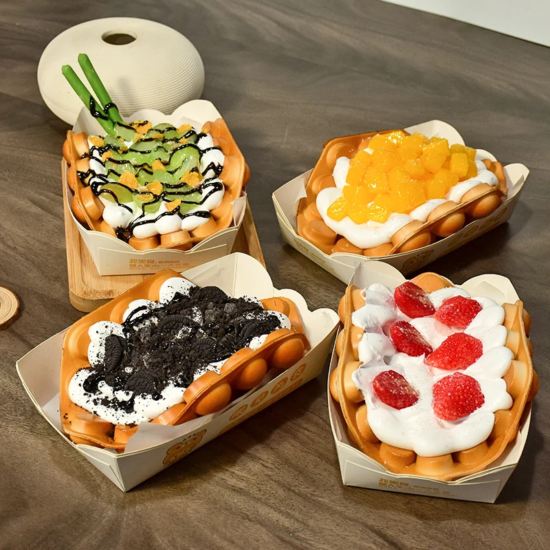 1 Piece , Simulation Egg Bubble  Waffle, Realistic Egg Waffle Model ,Simulation Egg Puff Cream Cake Display Prop