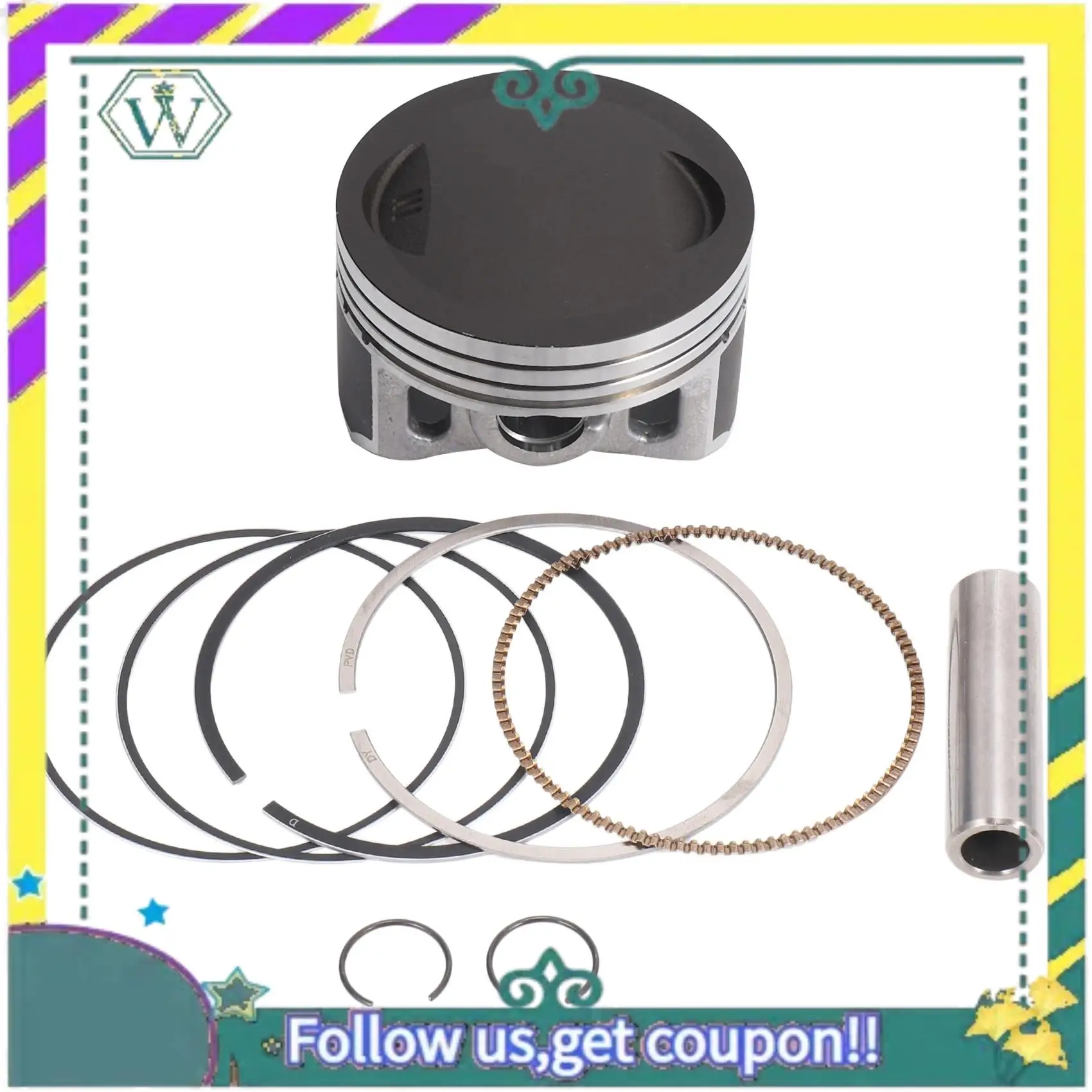 A82U-دراجة نارية 62 مللي متر مكبس 13 مللي متر دبوس حلقة مجموعة عدة الجمعية لهوندا CG150 CGH150 ZJ150 Irbis GS150 150Cc #2