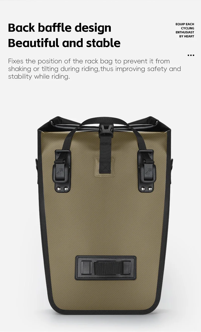 WEST BIKING Wasserdichte Fahrrad-Gepäckträgertasche 25L Große Kapazität Gepäckträger-Seitentasche Erweiterbare Fahrrad-Reisetasche Herren Schultertasche – Detail 9