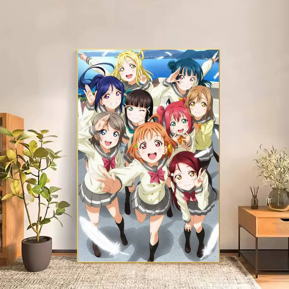 Love Live Animated Series Poster Versatile HD Waterproof Wall Art Self-Adhesive Decor for Any Space
