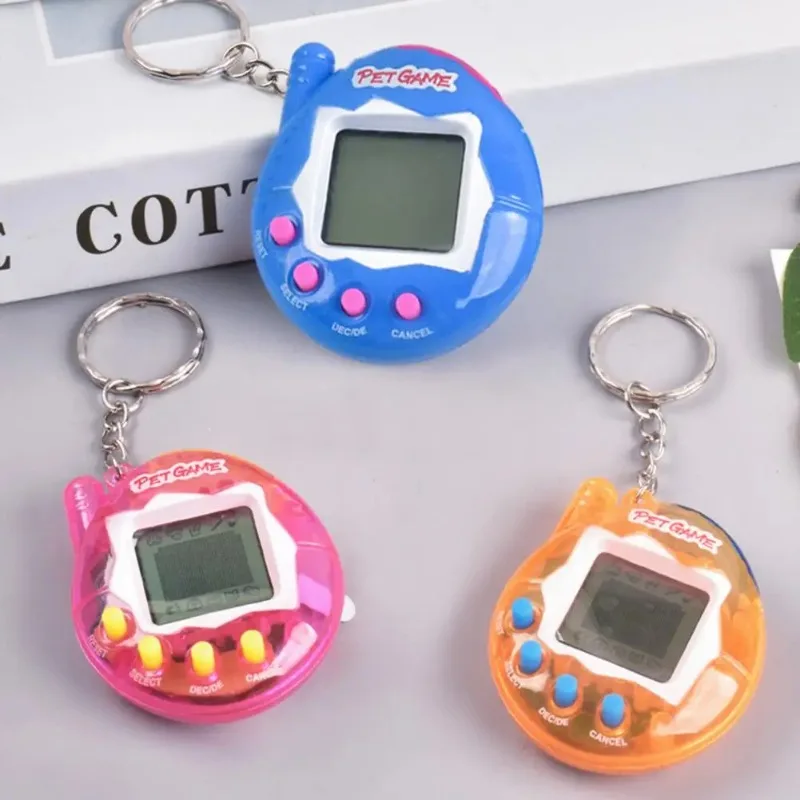 Gaming Device Electronic Pets Toys 90S Nostalgic 49 Pets in One Virtual Cyber Pet Toy Funny Tamagochi Game Console Keyring Gift