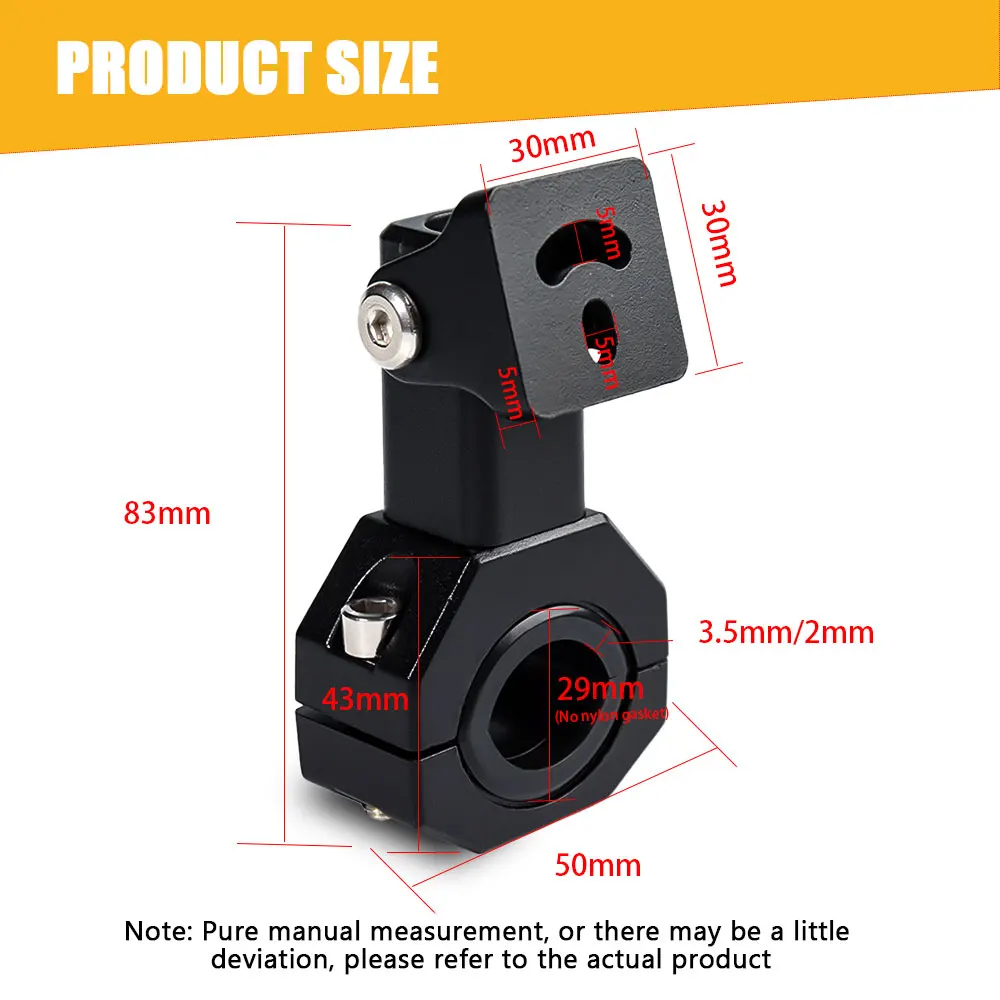 Universal Motorcycle LED Brackets Parts 29mm 88mm Bumper Modified Sponge Clamp Led Light Bracket Mount Kit For Work Light