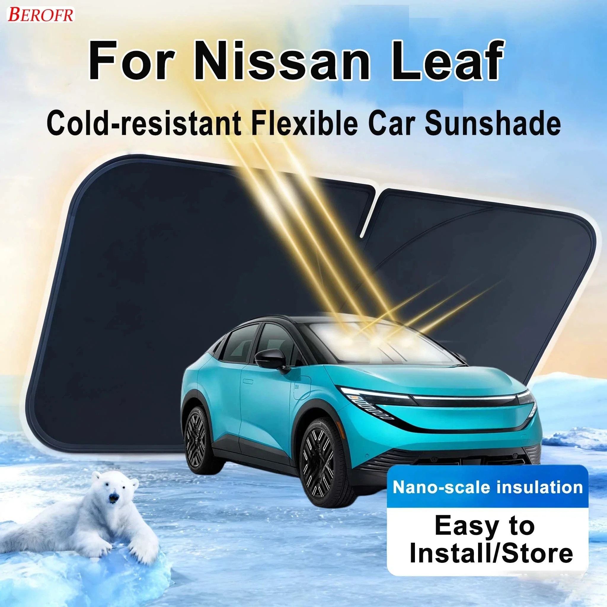 

For Nissan Leaf 2018-2026 Car Windshield Sunshade Cover Front Window Sun Shade Heat Insulation Summer Auto Accessories