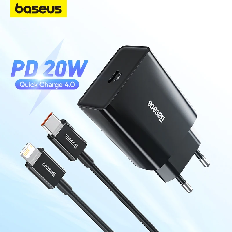 Baseus 20W Quick Charge QC 3.0 PD USB Type C Fast Charging Charger for iPhone 14 13 12 X Xs 8 Xiaomi Samsung Phone PD Charger