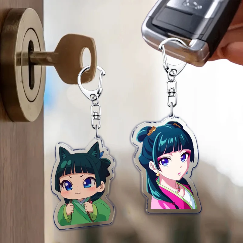 لطيف أنيمي جيل سلاسل المفاتيح للإكسسوارات حقيبة الأرجواني الأخضر شخصيات الشعر سيارة مفتاح سلسلة خاتم هدايا الرجعية Keyrings