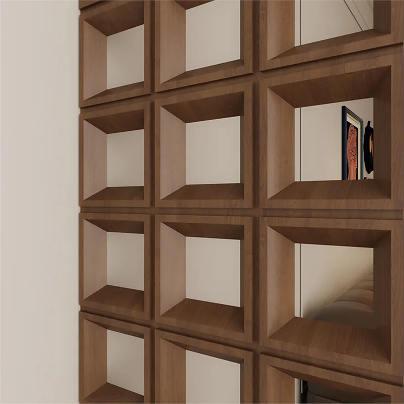 Medieval solid wood partition French retro living room entrance screen partition entering the door and entering the house