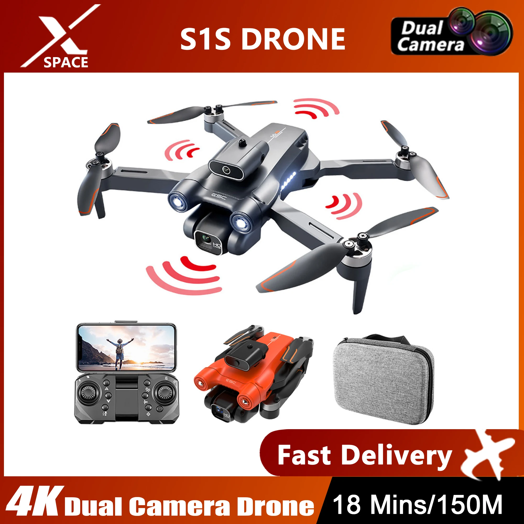 S1S Foldable Drone With 4K HD Camera Helicopter Gravity Sensor Gesture Remote Control Aircraft High-tech Drone Model Toys Gifts