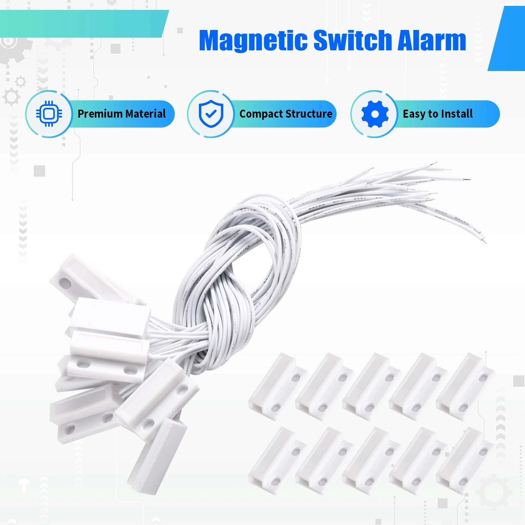 

【RECOMENDAR】Home Alarm System For Gsm Pstn Alarm 10Pairs MC-38A Wired Door Window Sensor Magnetic Switch Normally Open(NO) Type
