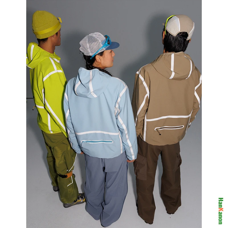 

Outdoor Shell Jacket – Lightweight Windproof & Waterproof with Taped SeamsUnisex Camping, Running Night Reflective Strip Design