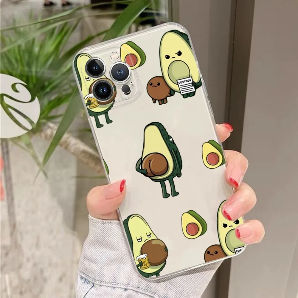 Cute Cartoon Fruit Avocado Phone Case Silicone Soft for iphone 16 15 14 13 12 11 Pro Mini XS MAX Plus X Cover