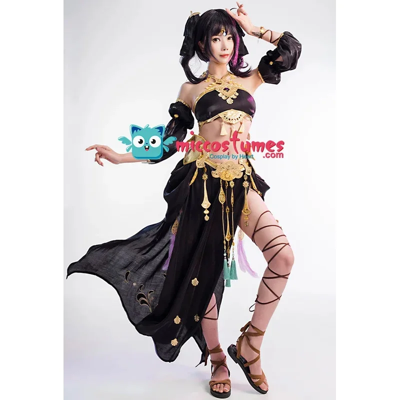 Mulheres dançarina cosplay traje jogo titular topo e saia conjunto para o traje cosplay de halloween