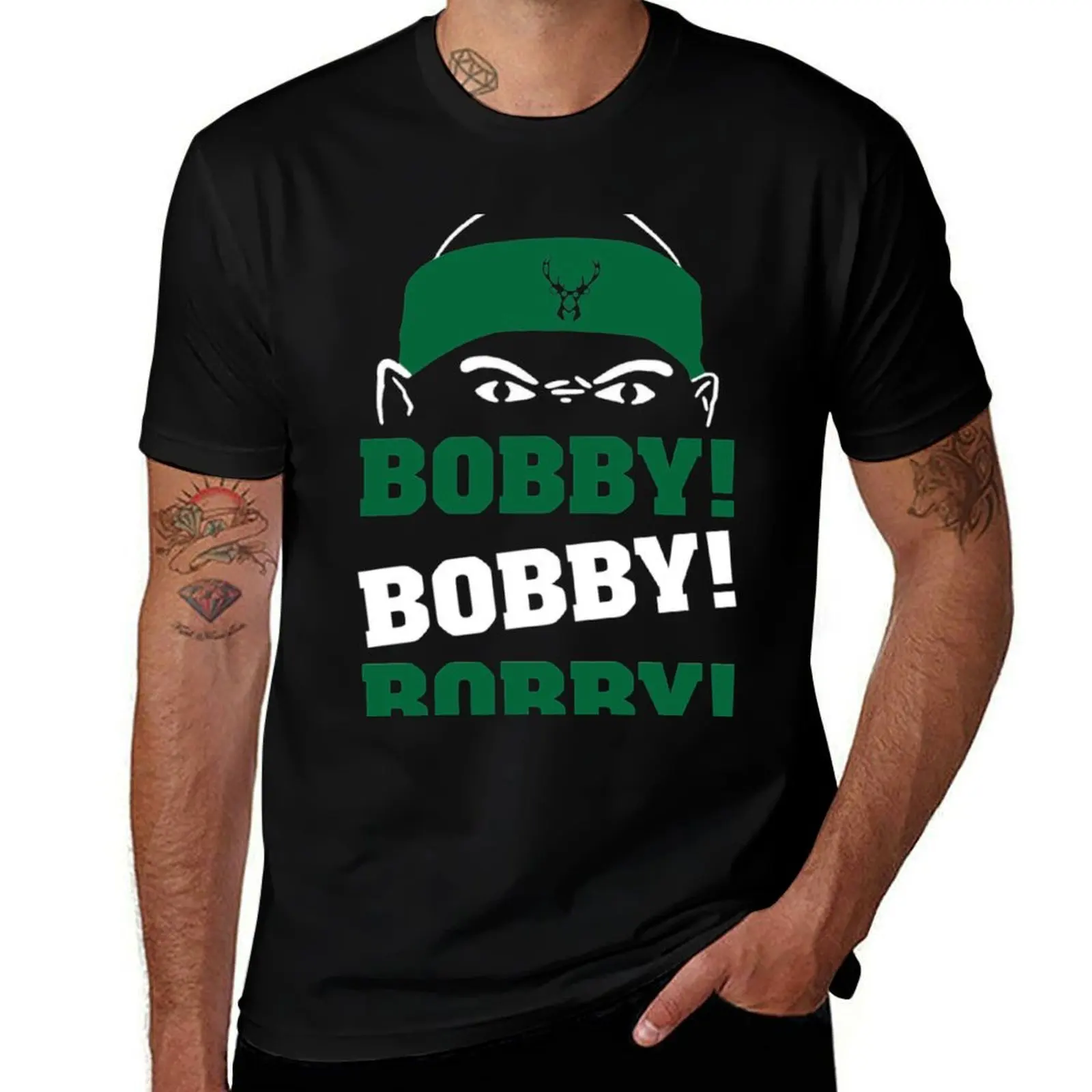 

Bobby Portis Bobby Bobby T-Shirt man t shirt graphic men t shirt cotton 100% T-Shirt
