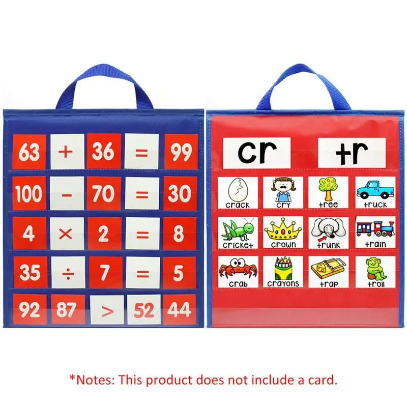 Desktop Pocket Chart Double Sided Attendance Chart For Teachers Self-Standing Portable Pocket Chart Word Building Desktop Pocket