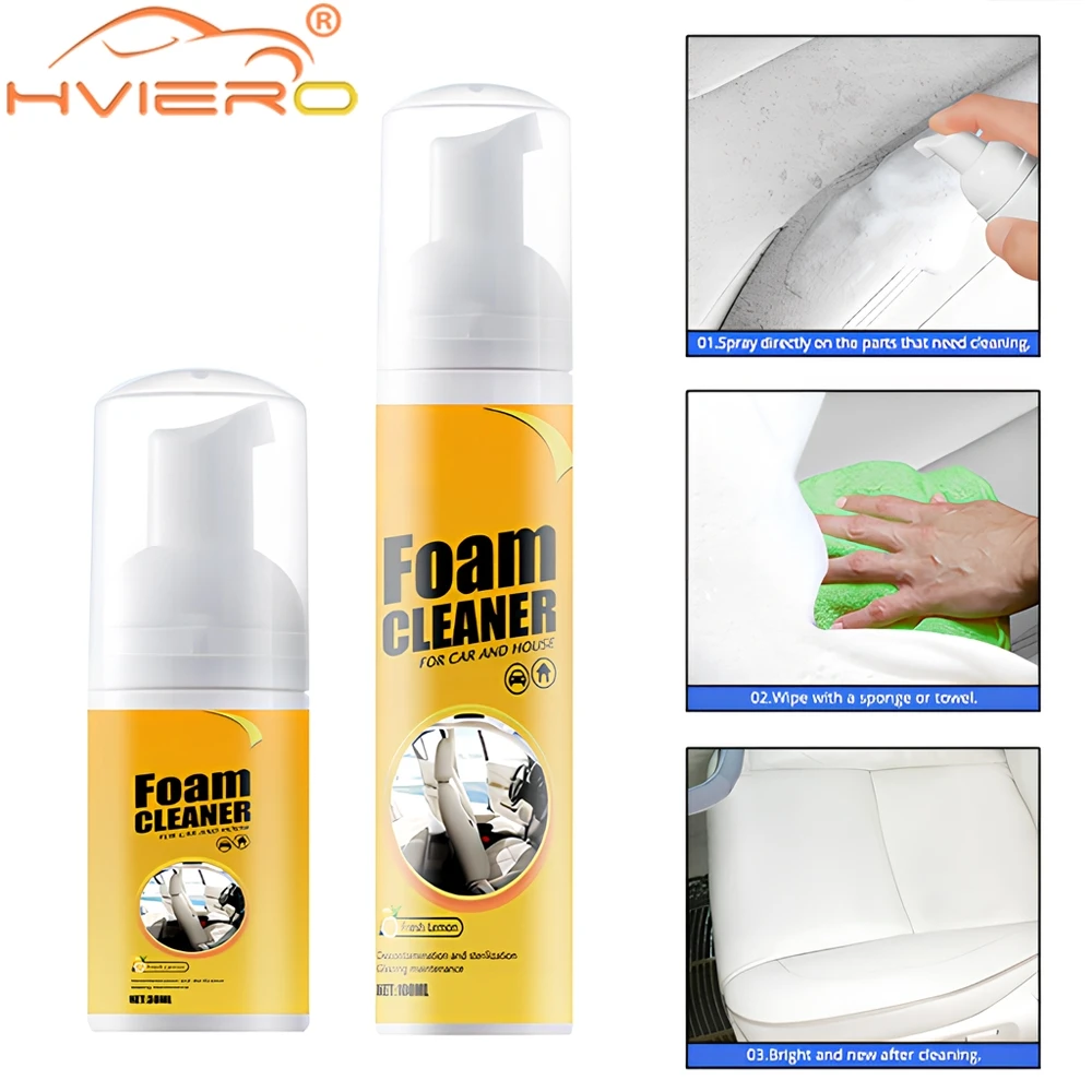 30ML/100ML Multi-Purpose Foam Cleaner Leather Clean Wash Automoive Car Interior Home Maintenance Surfaces Renovate Accessories