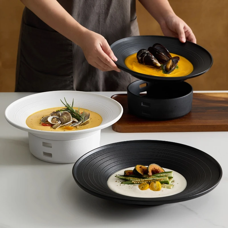 Ceramic Dinner Plate Heating Base Serving Plate Western Plates Candle Insulation Tableware Dry Pot Plates Candle Heater Bowl