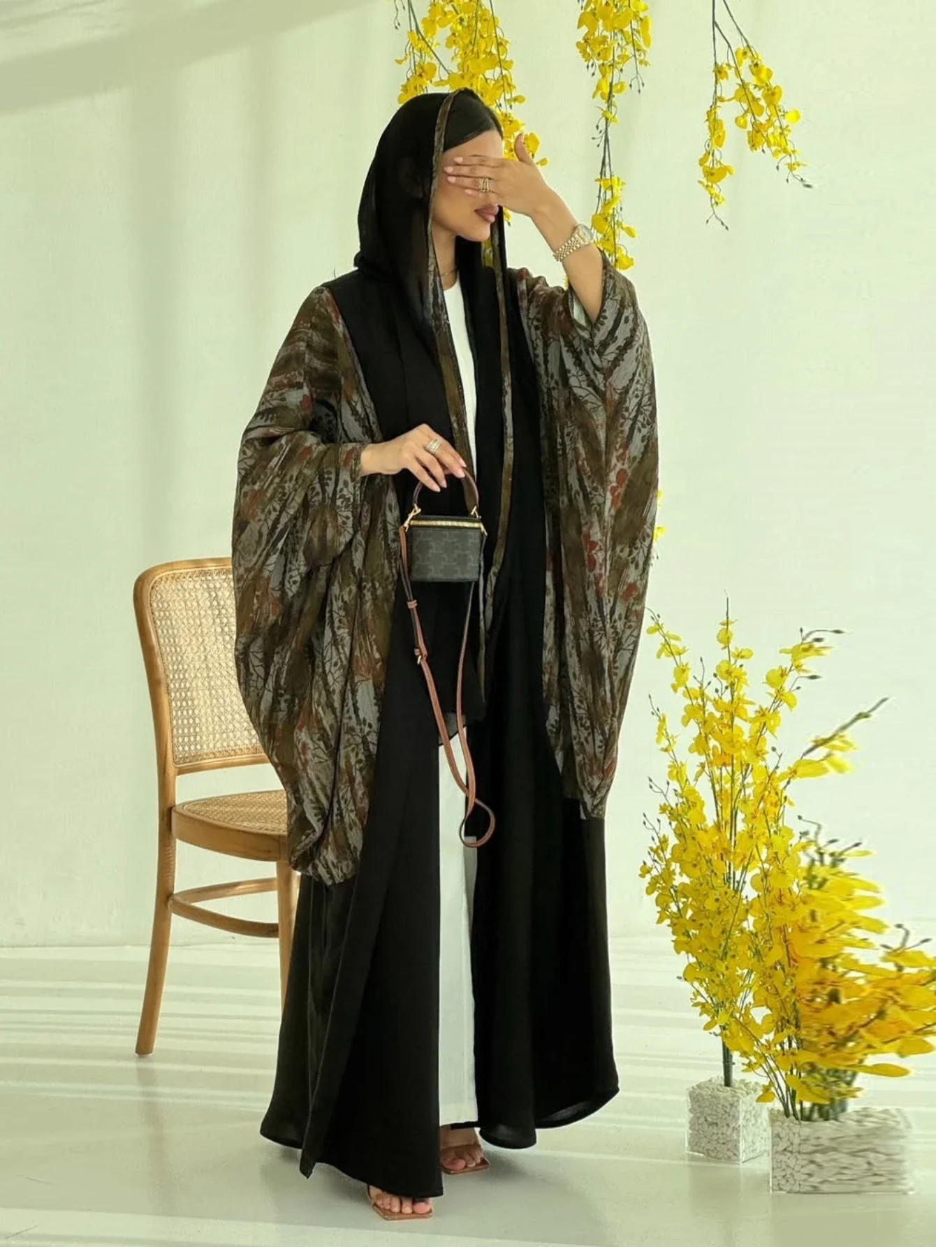 Eid Frauen Abaya Schal Offenes Kleid Muslimischen Dubai Vestidos Largos Drucken Strickjacke Lange Robe Kaftan Party Kaftan Jalabiya Ramadan 2026