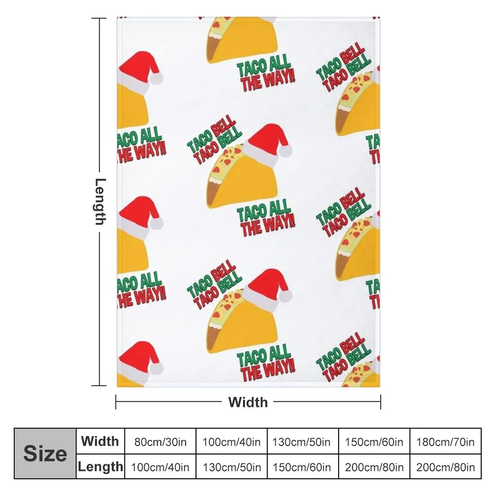 Taco Bell, Taco Bell, Taco All The Way! Throw Blanket Polar Soft Plush Plaid for sofa Picnic Furrys Flannel Fabric Blankets