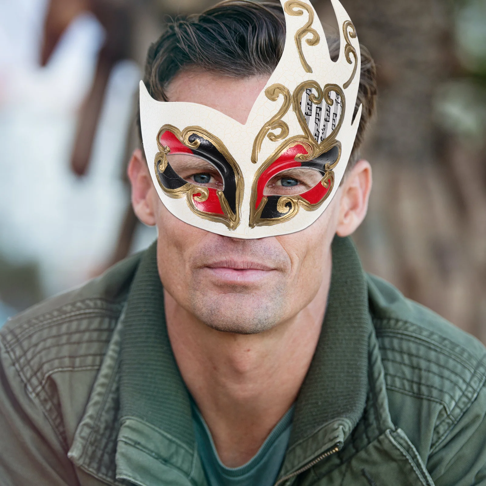 

Flame Crack Mask Red Premium Plastic Half Face For Masquerade Ball Masks Men Party Carnival Costume Decoration