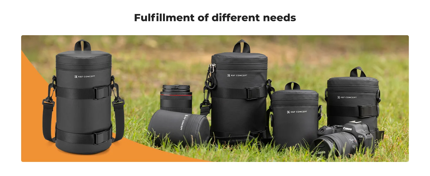 K&F Concept Kamera-Objektivtasche, Objektivtasche, wasserdichter Reißverschluss, stoßfester Rundum-Kameraobjektivtasche für DSLR-Objektive – Detail 8