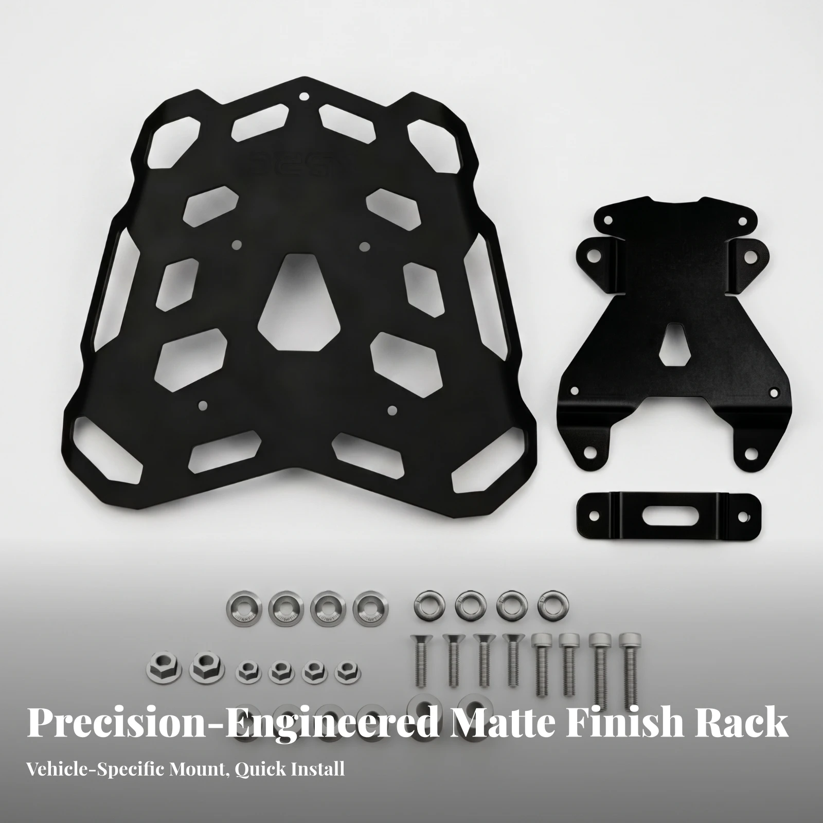 Rear Luggage Rack with Mounting Bracket Matte Black Luggage Carrier Mounting Plate Cargo Carrier Plate Perforated