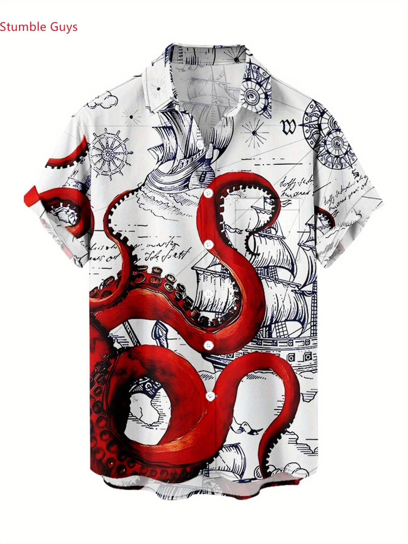 Men's Lightweight Hawaiian Shirt Summer Casual Man Short Sleeve Fashion Print Breathable Beach Holiday Party Outfit Shirts