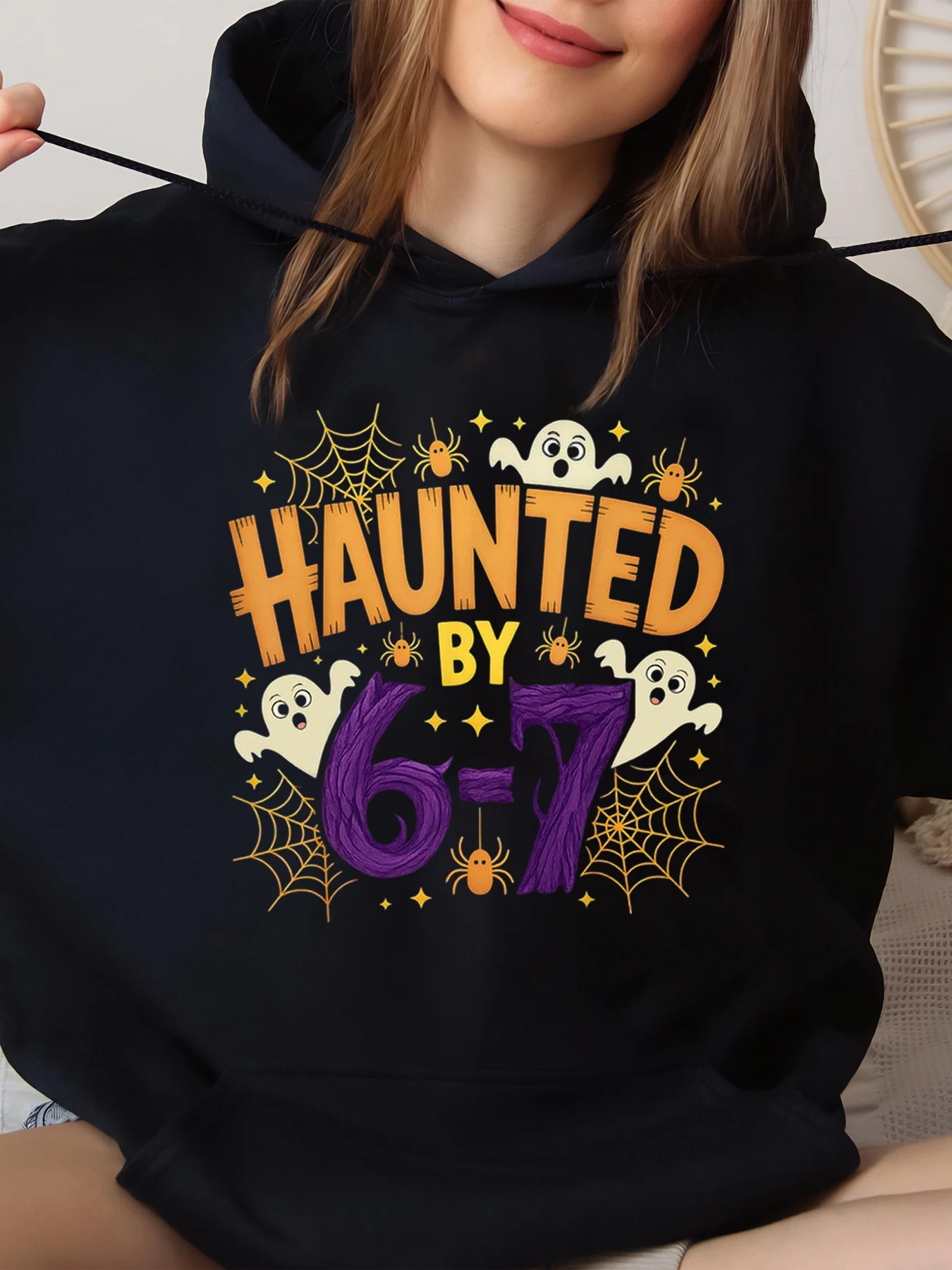 

Толстовка с капюшоном с принтом «Паутина» на Хэллоуин от привидения до 6-7 лет, черная, большой размер