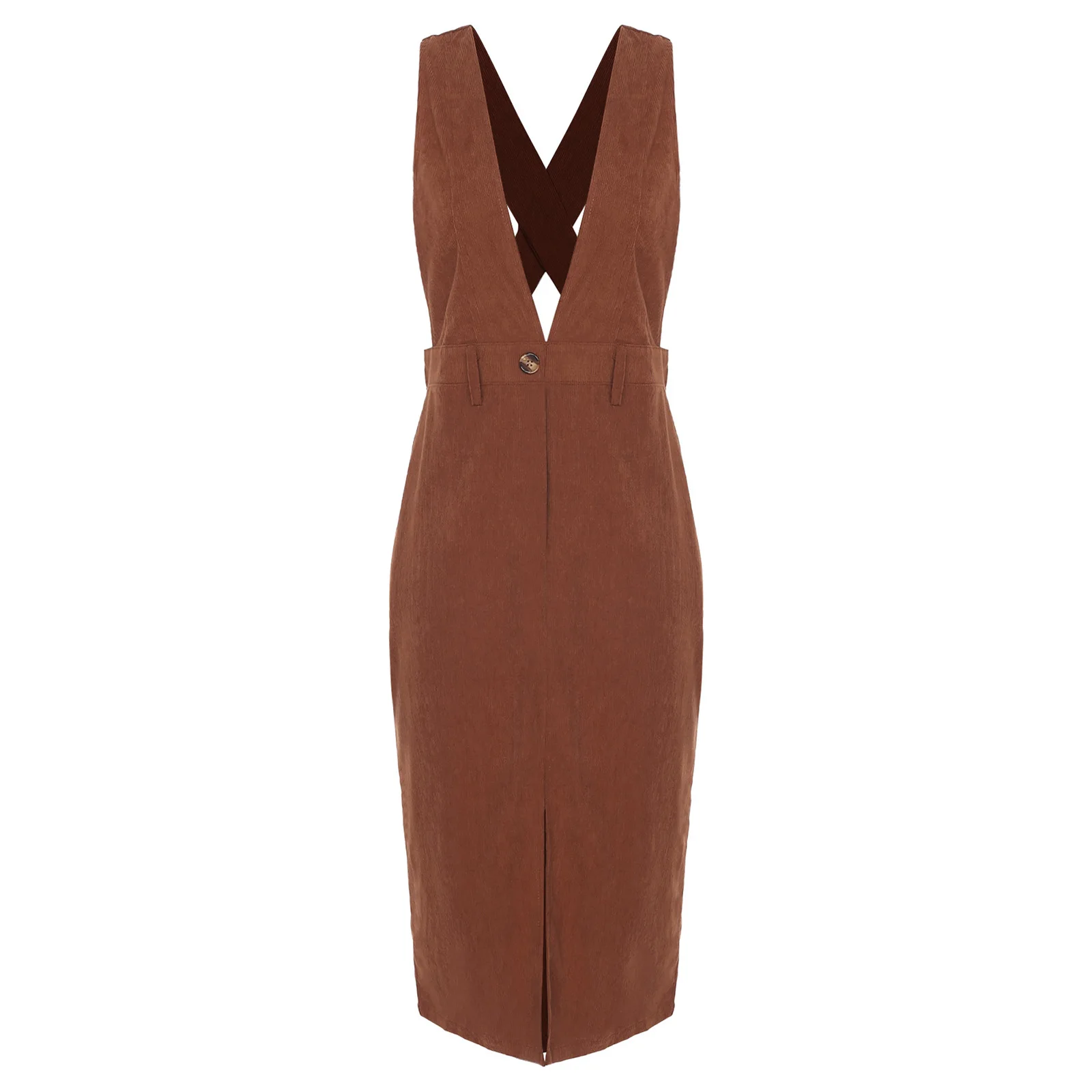 فستان نسائي قصير أنيق بحمالات ملابس على شكل حرف V معبر سبليت فستان عام بطول الركبة فستان ضيق ملابس نسائية