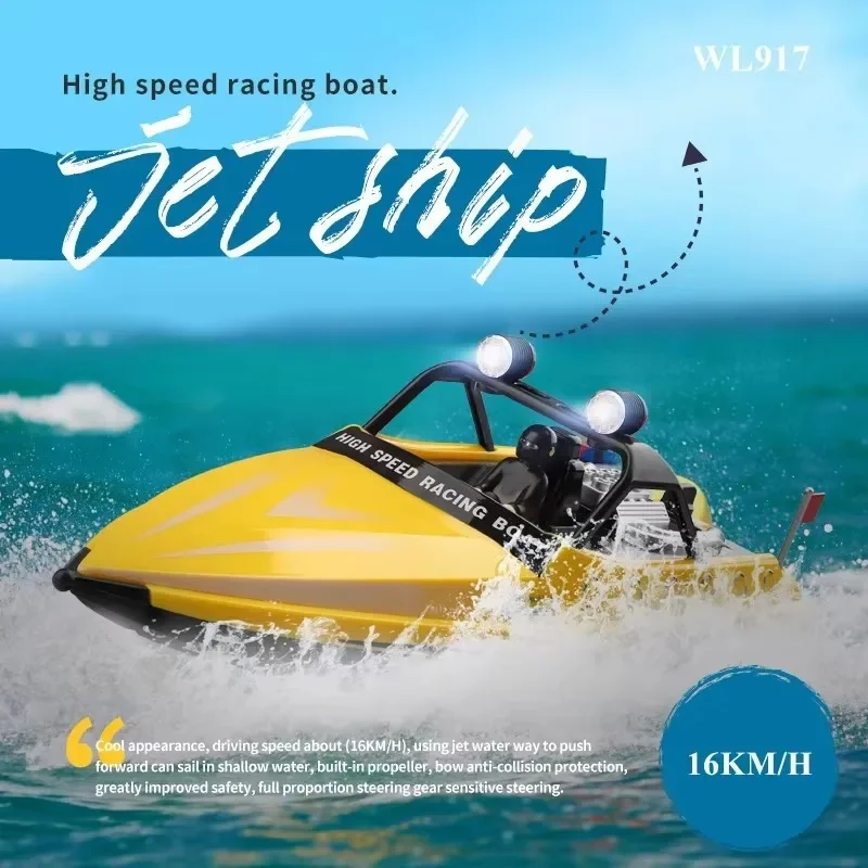 WL917 RC Boat 2.4GHz Remote Control Boats 16km/h RC Jet Boat 16km/h RC Boat Toy Gift for Kids Adults