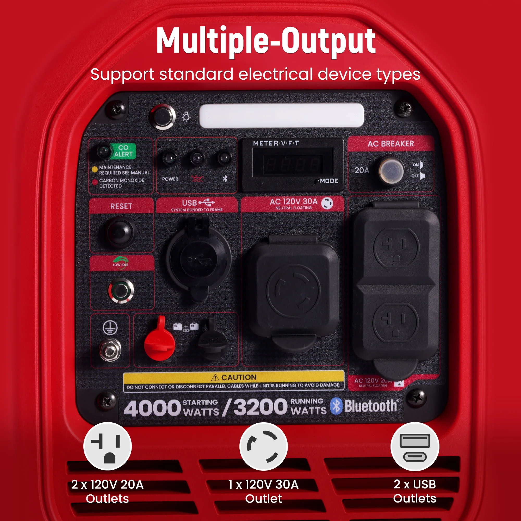 4000W Inverter Portable Generator Lightweight and Compact for Camping 120V