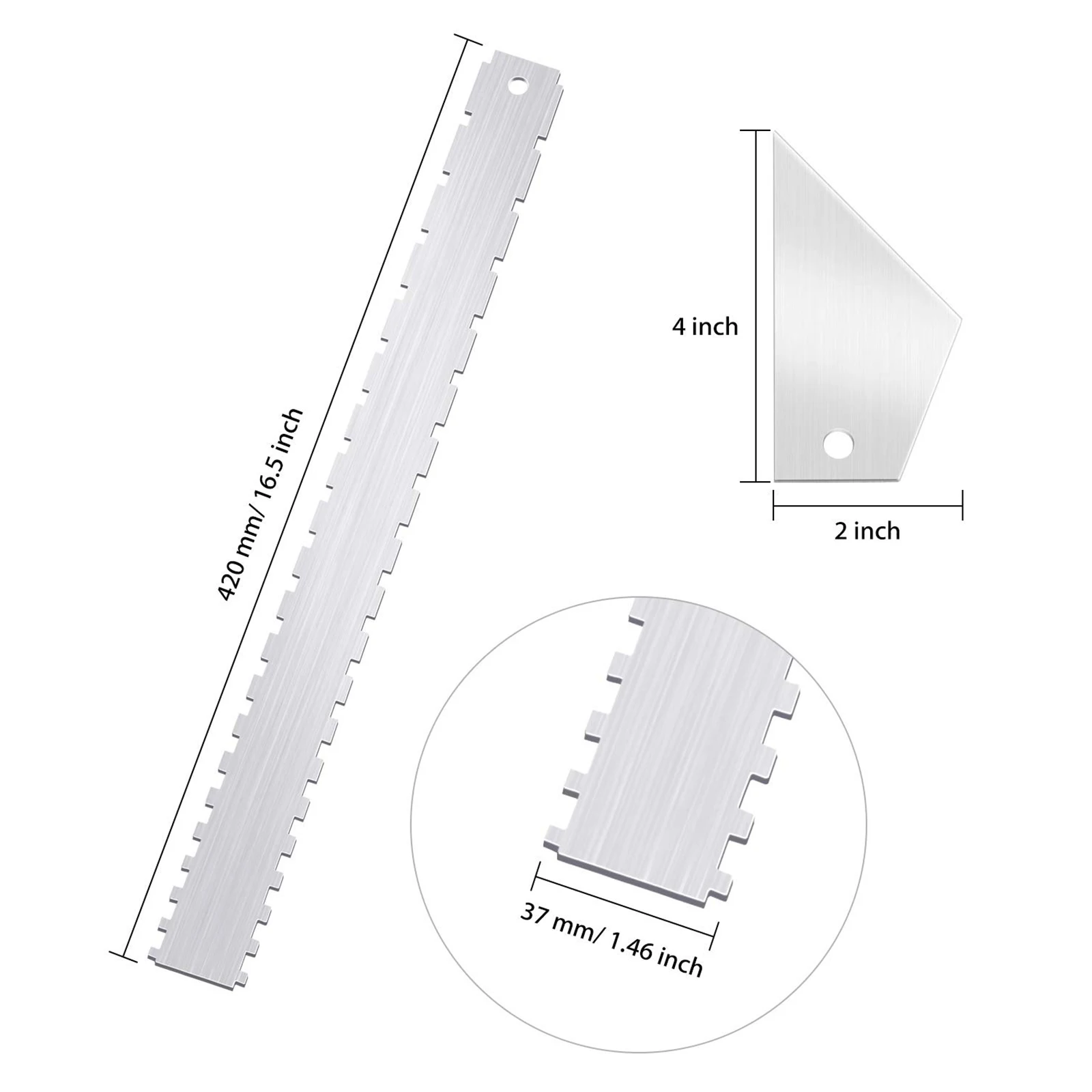 3PCS Set Guitar Neck Notched Straight Edge Ruler Rustproof Guitar Fret Leveling Ruler Multi-Purpose for Bass Banjo Folk Guitar
