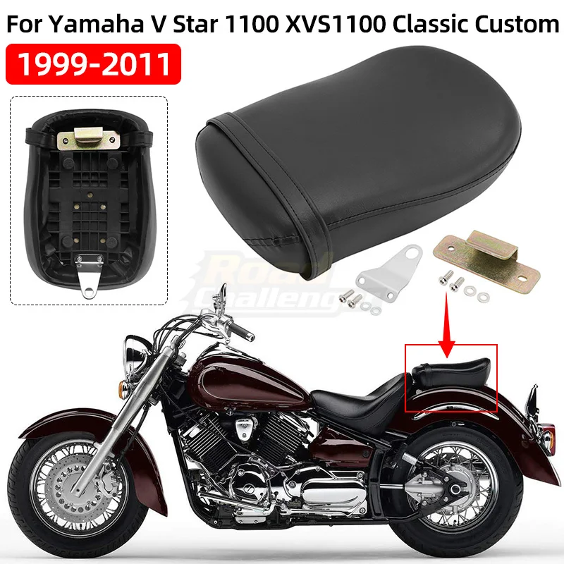 Schwarzes Kissen Motorrad Beifahrers itz für Yamaha V Star 1999 xvs1100 Classic Custom 2015-2018