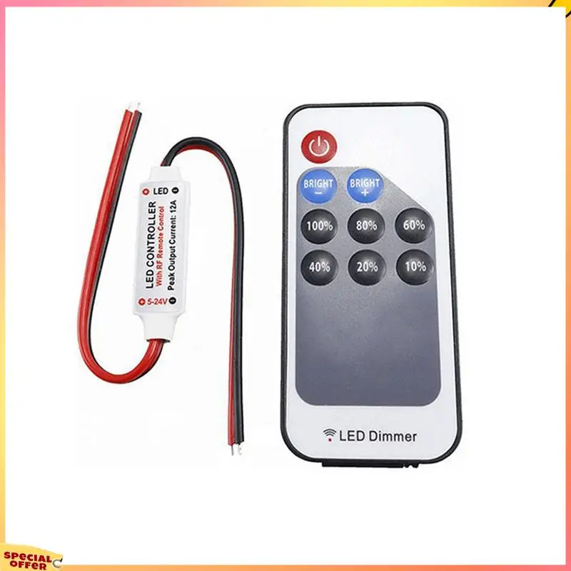 ABFI Mini LED لون واحد باهتة تيار مستمر 5 فولت 12 فولت 24 فولت 5050 2835 قطاع أضواء الجهد المستمر PWM إشارة تحكم RF 9-مفتاح التحكم عن بعد