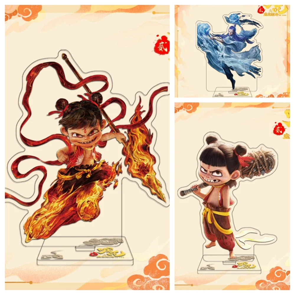 LLavero de la serie de Anime chino NeZha2 Born Bonds, figura de acción de Anime NeZha, soporte acrílico de 15cm, colgante de bolsa de mitología de fantasía