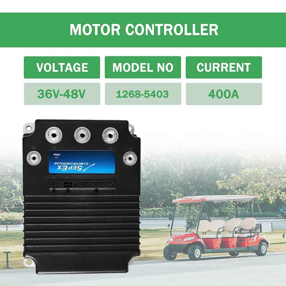 48V 400A DC Sepex Motor Controller for Curtis Ezgo Club Car 1999-UP Golf Cart 1268-5403 12685403 Speed Controller