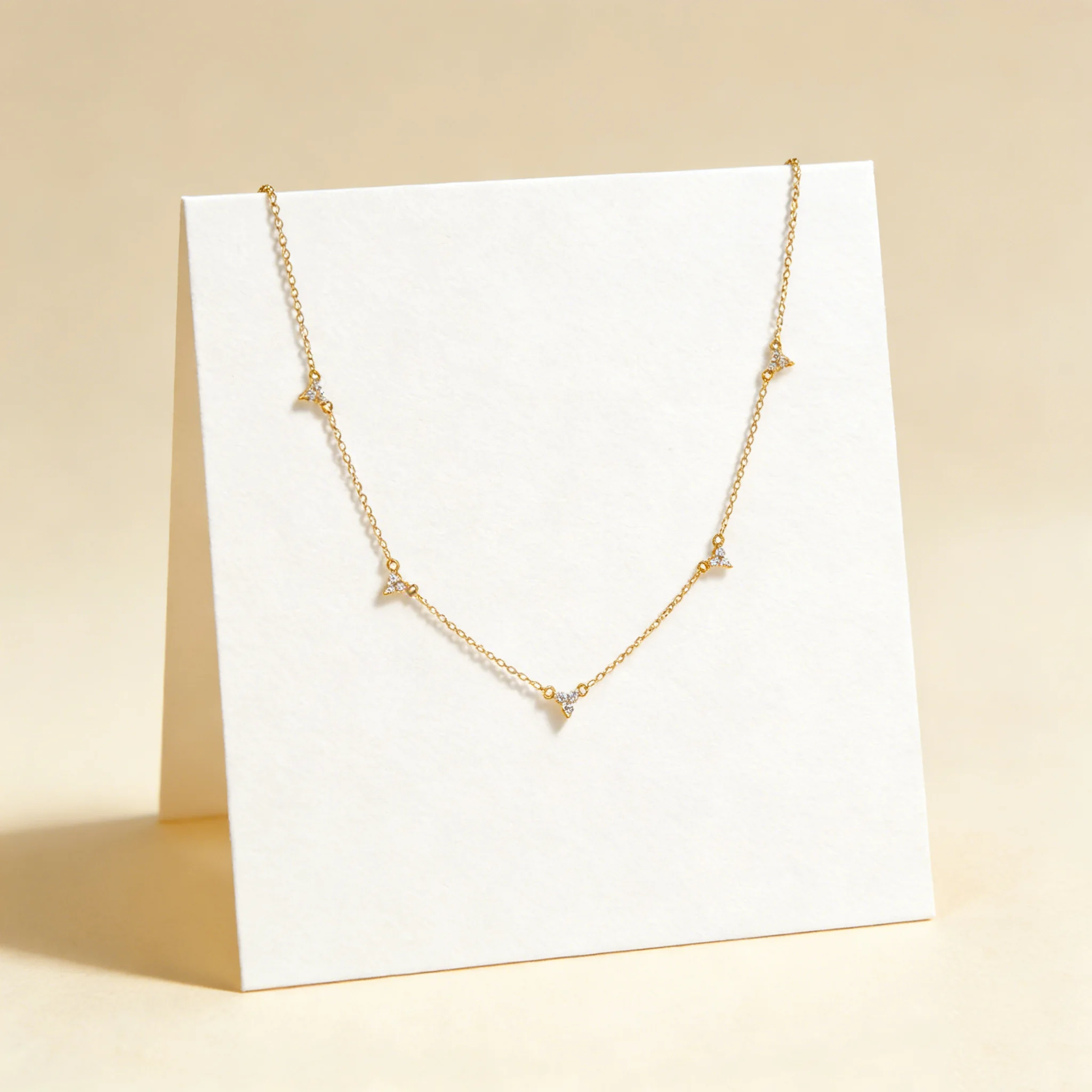 

Ожерелье-чокер FULSUN CZ Mini Triangle Station из стерлингового серебра 925 пробы с позолотой 14K, изящное женское украшение