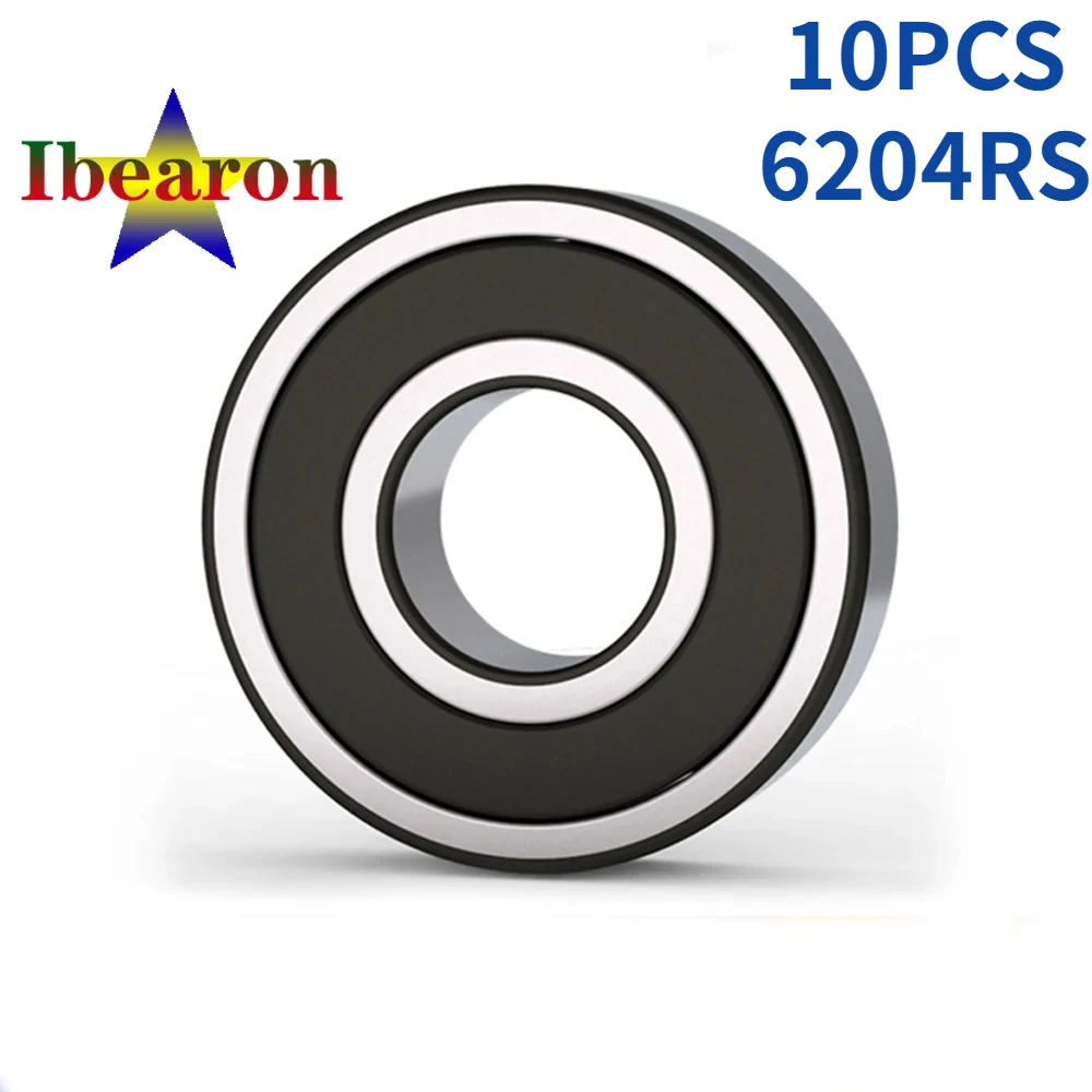 

10PCS 6204-2RS Deep Groove Ball Bearings High Quality Rubber Shielded Bearing Steel Forklift Casters Accessories