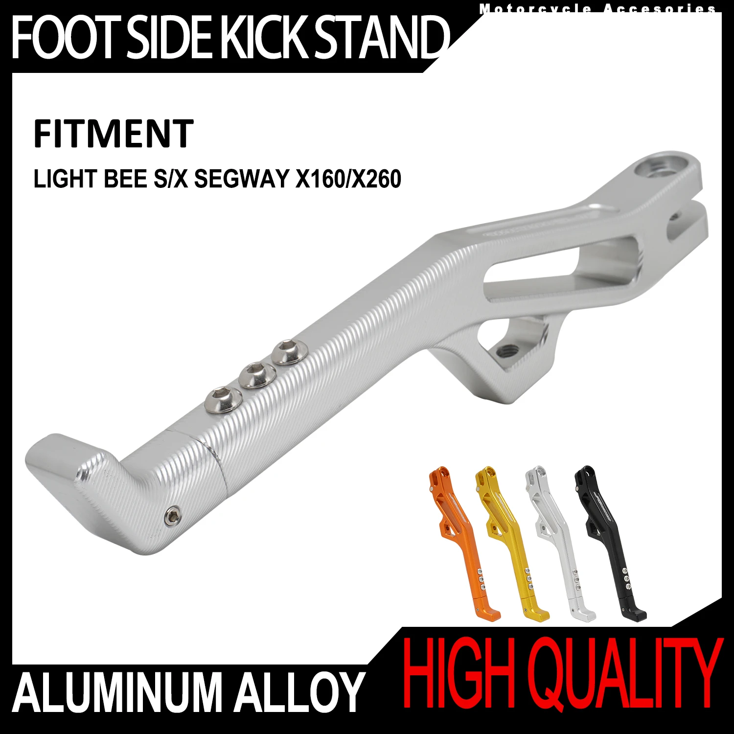 

Motorcycle 265mm-350mm Adjustable Foot Side Kick Stand Kickstand For Segway X160 X260 For Sur-Ron Surron Light Bee S X Aluminum